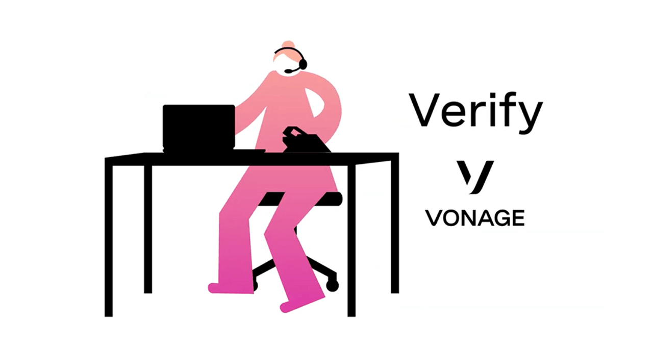 Authentification à deux facteurs (2FA) sécurisée à l'échelle mondiale avec Verify. Empêchez les fraudes et contactez les utilisateurs à l'aide d'un code PIN ou d'un OTP SMS et voix, grâce à une API de vérification complète. Agent de support client assis à son bureau